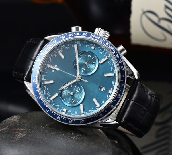Omeg Forist Watches for Men 2023 Новые мужские часы для всех циферблат Quartz Watch High Caffence Top Luxury Brand Chock Chock Black Leather Watch Band Men Fashion Pp02
