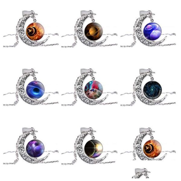 Подвесные ожерелья мужские и женские звезды Sky Sky Moon Weater Time Time Gem Glass Collece GSFN205 со смешением.