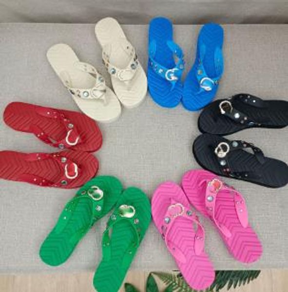 Flip-Flops mit dickem Boden, Eva-Gummi und Kunststoff, Damen-Hausschuhe, rutschfest, Strand, Outdoor, lässig, Damen-Hausschuhe, dicker Boden mit Diamant