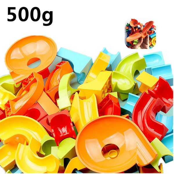 Bloco 500g Race de mármore rastreio grande bloco de construção básico Peças complementares para tijolos Partículas compatíveis com parede de parede Toy 230523