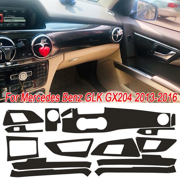 Mercedes Benz GLK GX204 2013-2016 Otomobil Styling 5Carbon Fiber Araba İç Merkez Konsolu Renk Kalıp Çıkartma Çıkartmaları Parçalar