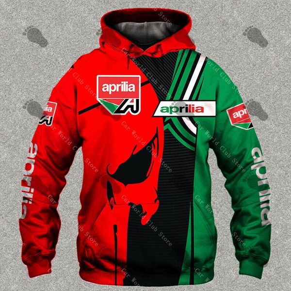 Herren Hoodies Sweatshirts Aprilia Logo Hoodie Jacke Sweatshirt Hohe Qualität Harajuku 3D Digitaldruck Baseball Uniform Herbst Kleidung