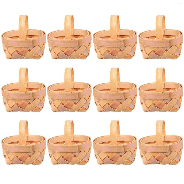 Garrafas de armazenamento 12 PCs Caixas de Páscoa Mini Artesanato de Madeira para Casças de Flores Para Crianças