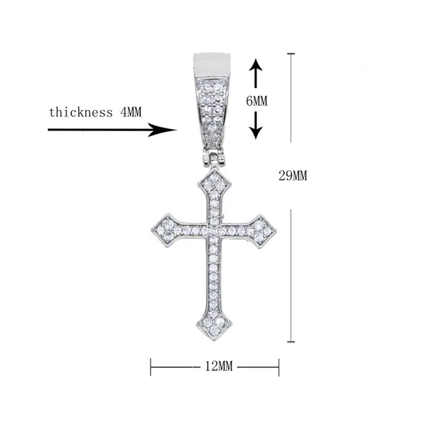 Modetrendy Hip Hop Cross Anhänger Halskette mit Seilkette Halskette ICED Out Bling cz asphaltierte Felsen kühle Männer Frauen Charme Schmuck