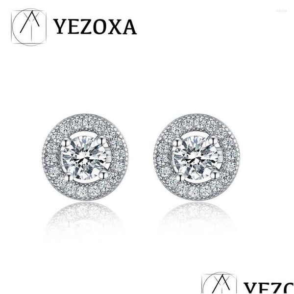 Ohrstecker Echt 925 Sterling Silber Klassische Kristall Zirkonia Micro Pave Für Frauen Jahrestag Geschenke Modeschmuck Drop Del Dhgarden Dhzbx