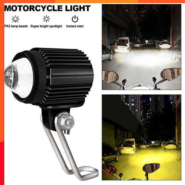 Novos holofotes de motocicletas Auxiliares de LEDs LEDs brancos HI/BOW BOW FLASH FOG LUZES PARA VEÍCULOS DE ENGENHEIRA DE ATV OFFRITOS Lâmpada de bicicleta