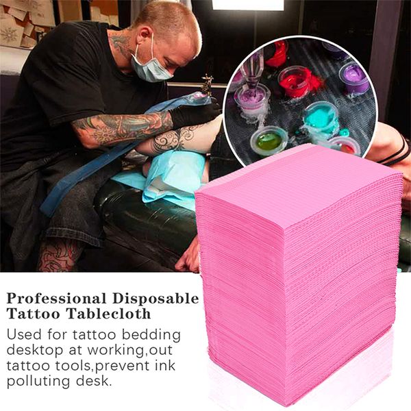 Outra maquiagem permanente de maquiagem 30/50pcs tatuagem 3 camadas Manicure Paper PE Film PMU Clean Pad Tampa Limpa de unhas Disponível Lint Tapete de mesa livre 230523