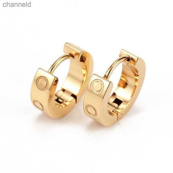 Bolzenschraubendreher Ohrring Damen Edelstahl Paar Ohrring GOLD Flanellbeutel Dick Piercing Schmuck Geschenke Für Frau Zubehör Großhandel L230518