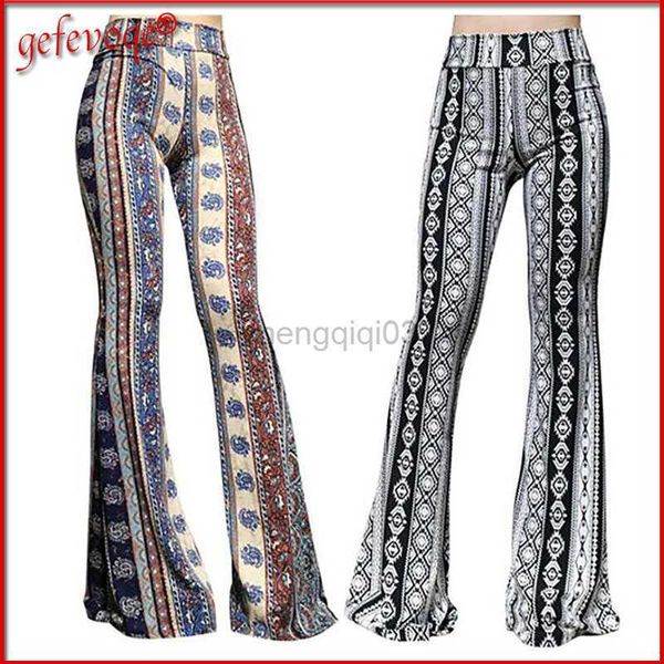 Jeans femininos Vintage Print Floral Leopard Cantura alta Leggings Mulheres Trendy Sexy Skinny Troushers Casual Wide Leg Flare Palnts 2022Spring Summer Y23