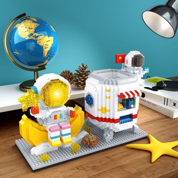 Bloco 1488pcs aeroespacial astronauta Blocks Electronic Blocks Compatível com brinquedos MOC Blocks para crianças Presentes de amigos com luz 230523