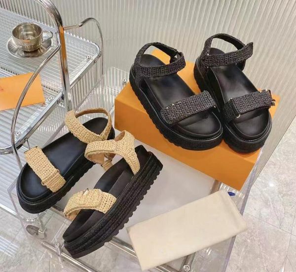 Luxus Frauen Pool Kissen Komfort Sandalen Dame Nylon Strap Mule Designer Männer Leder Sunset Flache Gummi Laufsohle Rutsche Hausschuhe