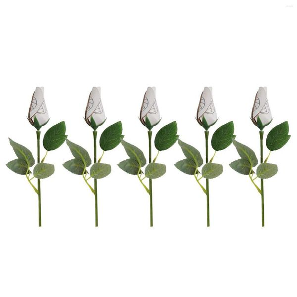Dekoratif çiçekler uzun yapay spor deri gül simülasyonu çiçek partisi mezuniyet hediyesi buket sapları