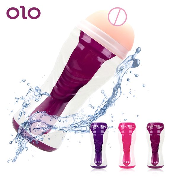 Masturbadores Olo Vaginal Masturbation Cup reutilizável Copa de sexo macio Silicone Real Cat Male Masturbation Device Adult Sex Toy 230524