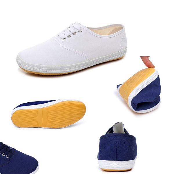 Sapatos de tela de homens de tela atados com sapatos casuais moda selvagem azul azul ao ar livre sapato de tênis