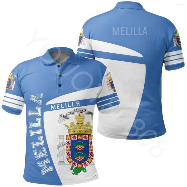 Мужская рубашка поло в полосе африканского региона - Melilla Sport Premium Лето мужские и женские распечатки.