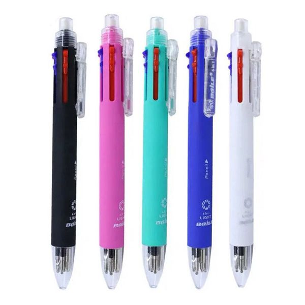 Многоцветная ручка с шариками. Включите 5 цветов Ball 1 Automatic Pencil Top Eraser для маркировки написания школы дети любят его 230523