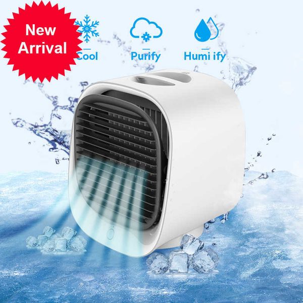 Новый портативный мини -кондиционирование воздуха USB Air Cooler Вентилятор Увлажнитель с водяным охлаждением воздушного охлаждения для офисной спальни с 7 цветами света