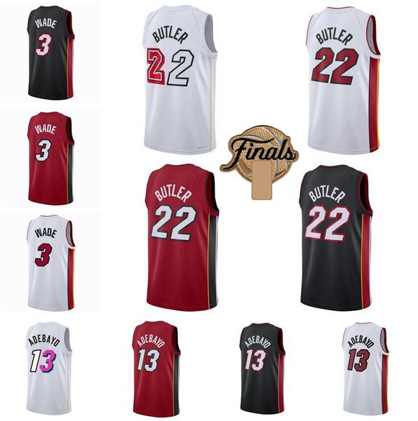 Maglia finale Jimmy Butler Maglia da basket 3 Wade 13 Adebayo 2023 finale maglia da città Uomo Youth S-XXL