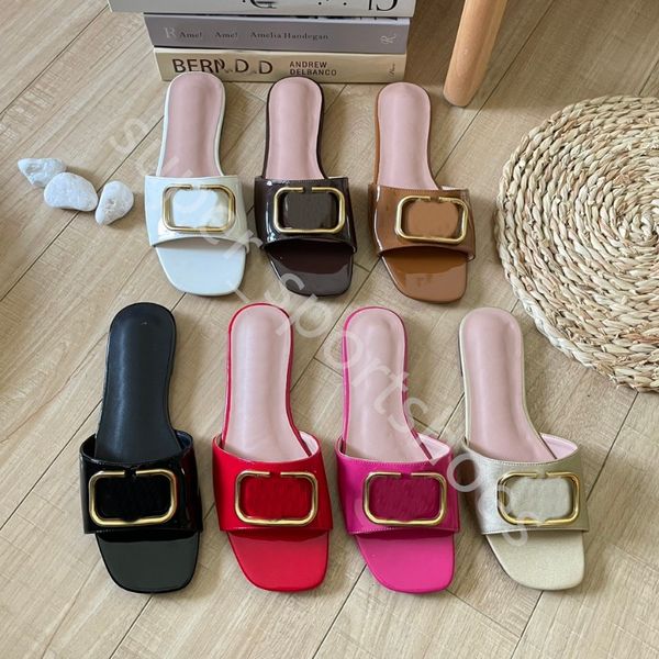 Damen Sommer Slipper V Slides Damen Hausschuhe Markendesigner Sandalen Flacher Absatz Mode Vielseitig Leder Lässig Komfort Flip Flop Größe 35-42