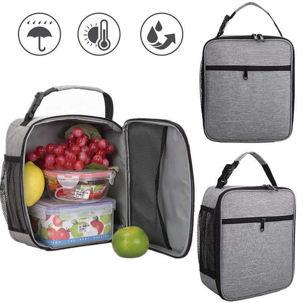 Рюкзак упаковки Oxford Square Lunch Box Женская изолированная рабочая сумка для пикника портативная еда горячая школьная сумочка P230524