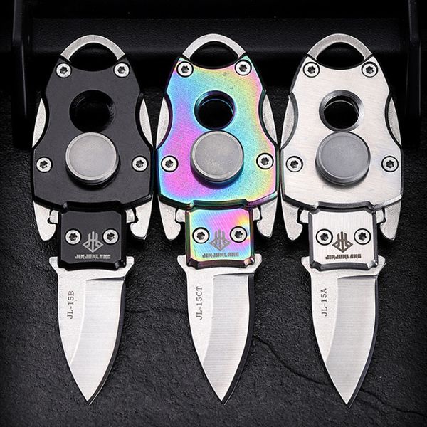 Kreisel EDC Fidget Spinner Kleines Messer 2in1 Outdoor-Tasche Hohe Härte Selbstverteidigung Gyroskop für Erwachsene Männer Geschenk Mini Folding 230523