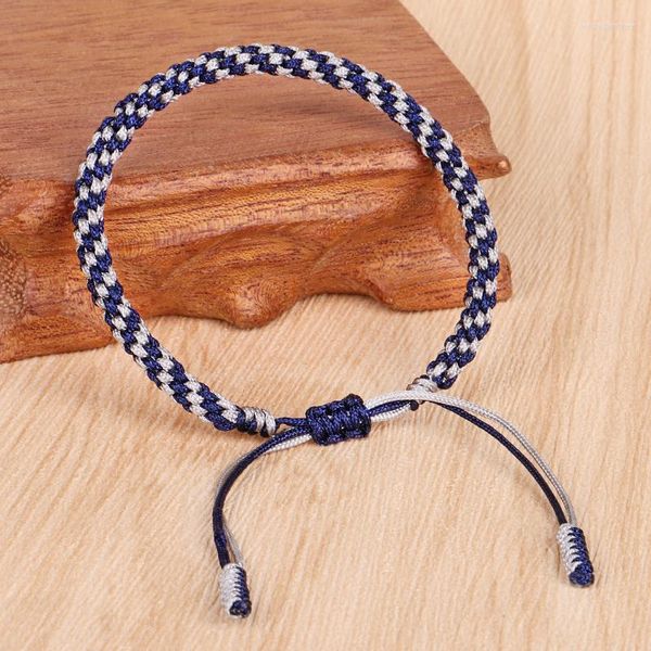 Charm-Armbänder, handgefertigtes Seil, tibetische Glücksfreundschaft für Männer, Frauen, Paare, verstellbar, handgestrickt, gewebt, geflochten