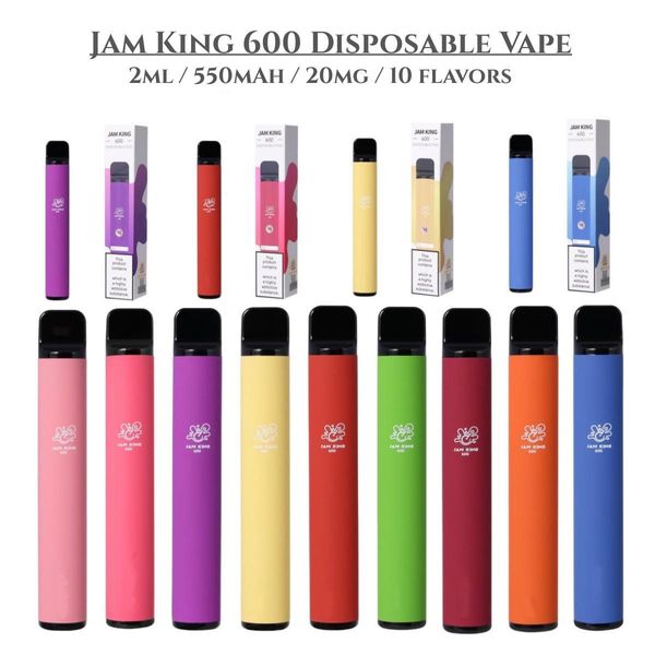 EIF BAR 600 Einweg-Vapes Jam King Vape Puff Elektronische Zigarette China 2 ml vorgefüllte Kapsel 550 mAh Batterie Fruchtaromen Großhandel 10er Pack Bang Elux Legend