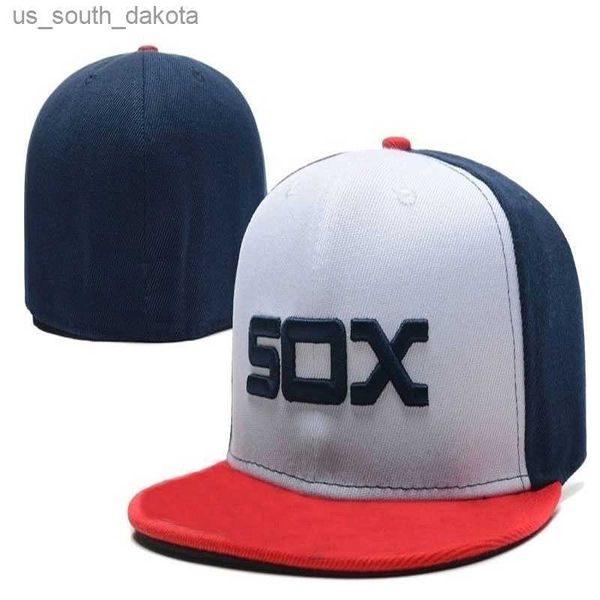 Шариковые шапки Новые приспособленные шляпы Flat Brim Sox Caps Оптовые целые сдержанные белые Gorras Drop Ship