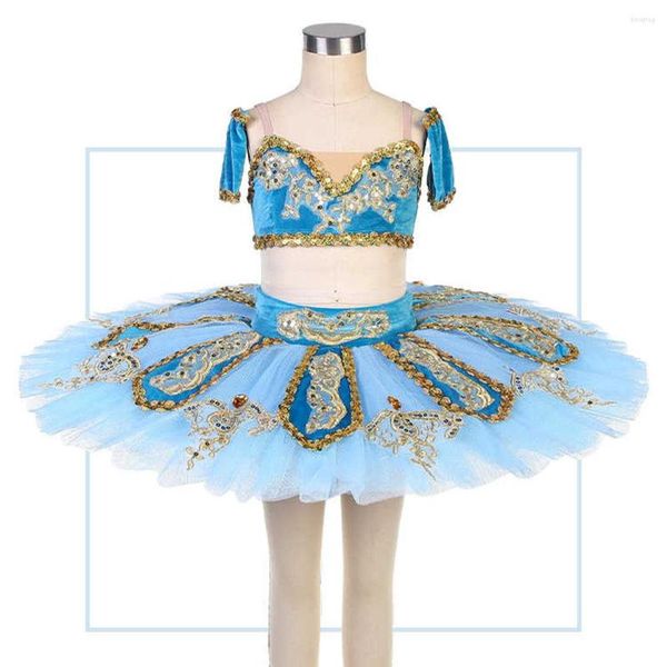 Стадия ношения детей или взрослых пиратских балетных платье Blue Split Tutu Professional конкуренция танце