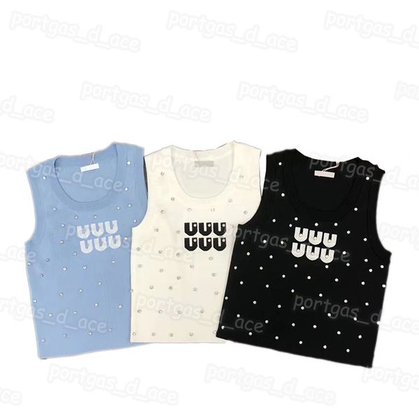 Blusas curtas de luxo femininas camiseta sem mangas de malha regata verão sexy