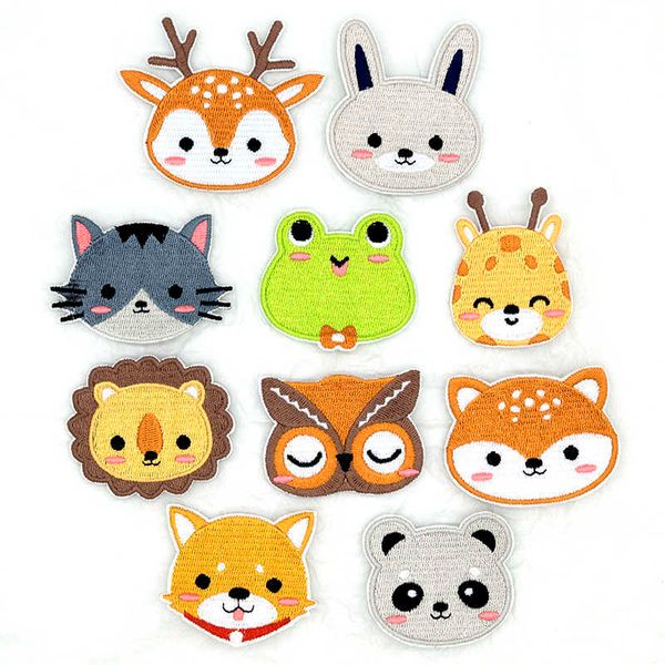 20PSCSewing Notions Tools Cartoon Animal Ricamo Adesivo Cute Lion Panda Patch Abbigliamento per bambini Zaino Accessori Ferro P230524