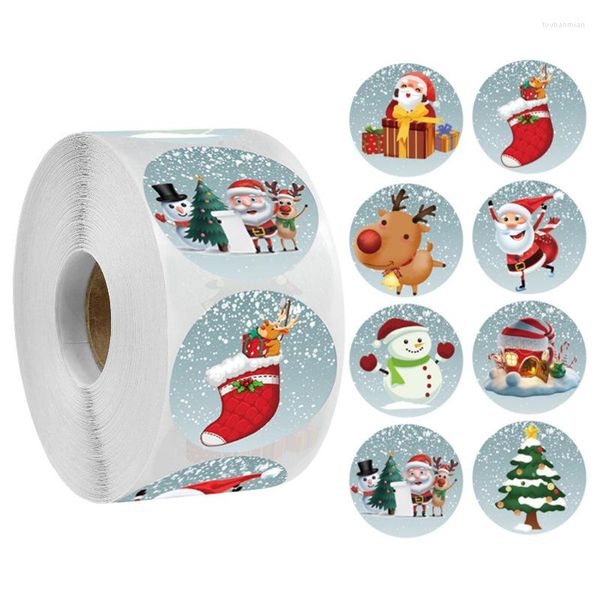 Geschenkpapier 50-500 Stück Frohe Weihnachten Aufkleber Tiere Scrapbooking Schneemann Bäume Dekorative Einladung Brief Umschlag Aufkleber