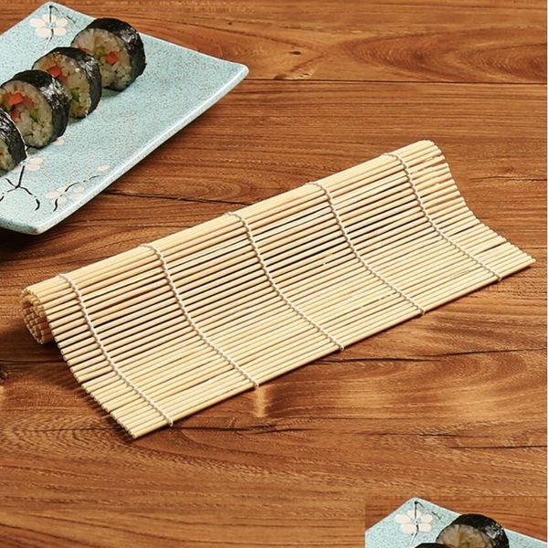 Sushi-Werkzeuge Neues 1-teiliges Werkzeug Bambus-Rollmatte DIY Onigiri-Reis-Roller Hühnerrolle Handmacher Küche Japanische Drop-Lieferung Home Gar DHPMB