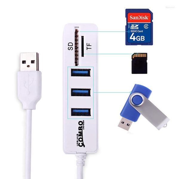 Mini 2 в 1 Combo 3 Port USB 2.0 HUB Splitter Card Reder для SD TF Micro PC Perptop Accessorals