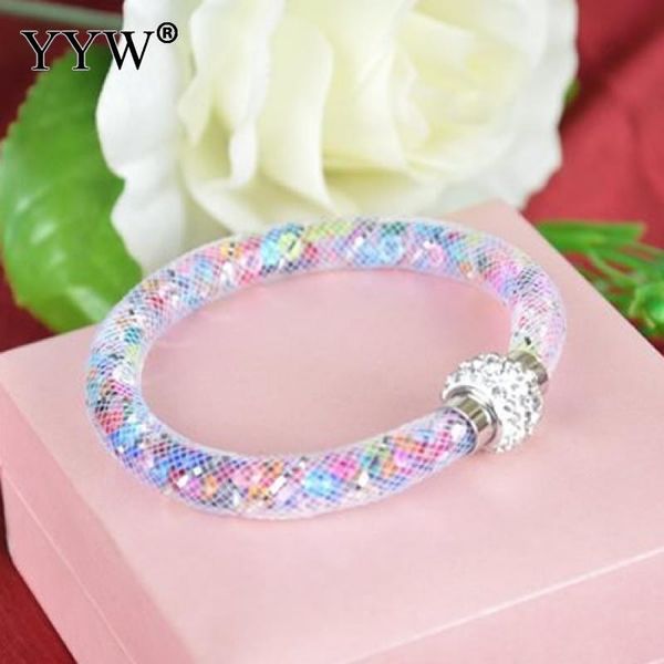 Bracelets líquido Cordão de malha líquido Cracelet redonda Cristal de cristal Pulseiras de pulseira de pulseira cheia de pulseira para 2018 Acessórios para jóias para mulheres de 2018