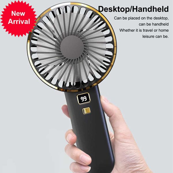 Neue USB Mini Fan Wiederaufladbare Tragbare Handheld Fan Digital Display Faul Temporäre Reise Einkaufen Kühlung Hause Auto Luftkühler