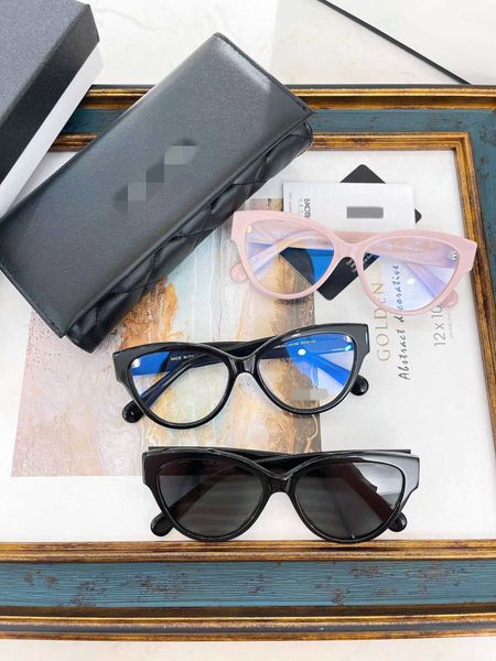Дизайнерская мода роскошная классная солнцезащитные очки Супер высококачественные интернет -тарелки CH3436 для профилактики близоруков Голубо