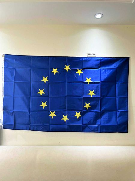 Bannerflaggen, große EU-Flagge der Europäischen Union, 90 x 150 cm, Euro-Flagge Europas, Super-Polyester-Emblem des Europarates, Polyester G230524