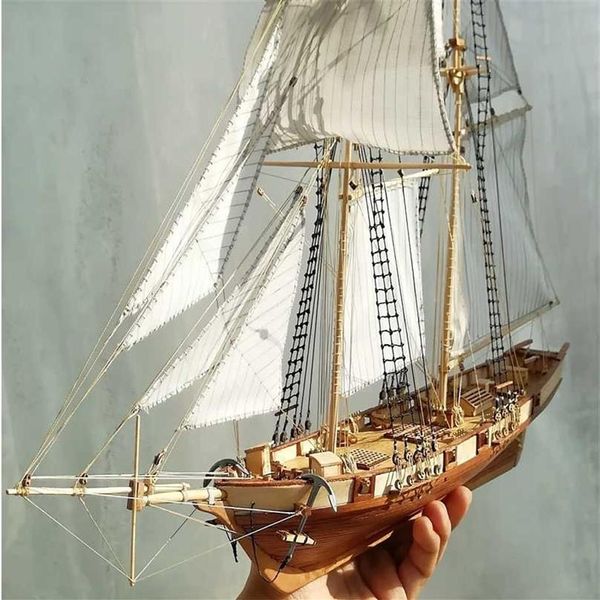 Scala 1/96 Kit di costruzione di modellini di navi antichi classici HARVEY 1847 Barca a vela in legno Barca per hobby fai-da-te 211102203g