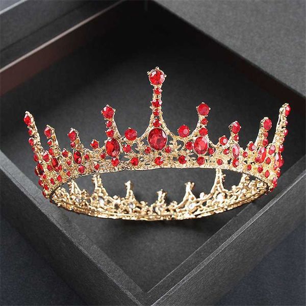 Altri accessori di moda Barocco Vintage Royal Queen King Round Crystal Wedding Crown Diademi e corone da sposa Diadema Accessori per capelli da sposa J230525