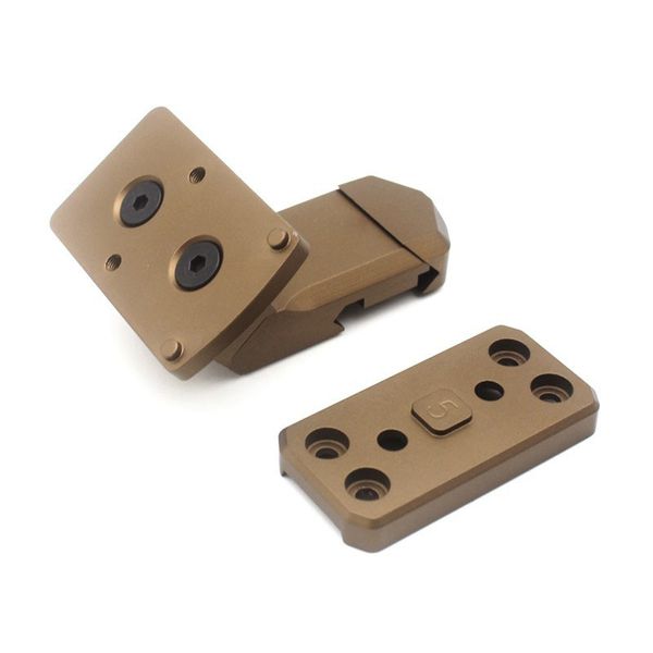 Тактическое смещение Оптическое крепление RM45 с 2 -й штукой для мини -RMR Micro Red Dot Plate FDE и черный цвет в запасе.