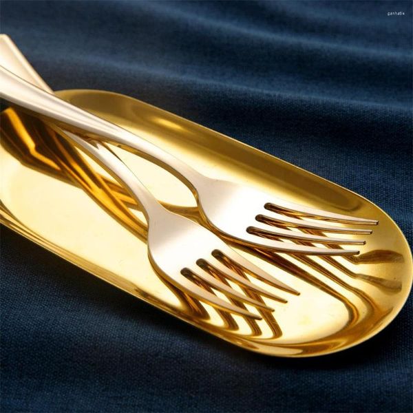 Обеденный посуда устанавливает пластиковую одноразовую золотую вилку -вилку Spoon Set Party Supply Объективная посуда в западном ресторане Dessert Mousse Cup