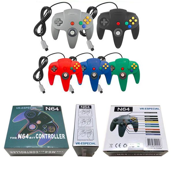 Super Nintendo 64 N64 Denetleyici Oyun Konsolu Analog Oyun Joypad için Klasik Retro USB Kablolu Gamepad Joystick Kutu ile Joypad