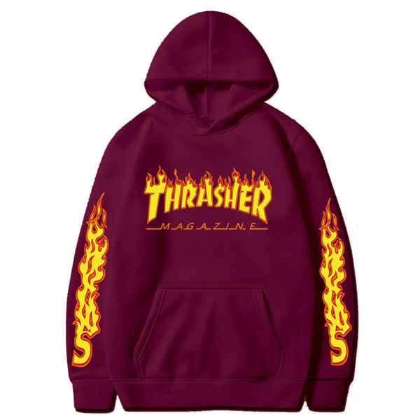 Thrasher Hoodie Mens Hoodies Spazzanti Europa e America Thrashs Stampa con cappuccio con cappuccio da donna da donna Coppia di street hip hop fultura top top zkl4