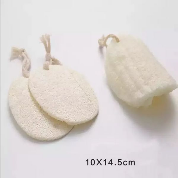100pcs cuscinetti esfolianti per il corpo in spugna di luffa naturale da bagno con corda di cotone appesa per uso domestico E0525