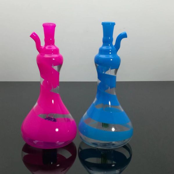 Europa und Amerika Rauchpfeifen Shisha Bong Glas Rig Öl Wasser Bongs Bunte gestreifte Vase, Glas-Shisha-Flasche