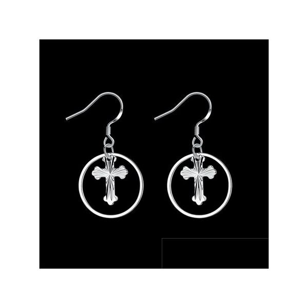 Ciondola Lampadario Da Donna In Argento Sterling Placcato Auto Fiore Croce Orecchini Gsse927 Moda 925 Piatto Orecchino Regalo Consegna Goccia Jewelr Dh9Mo