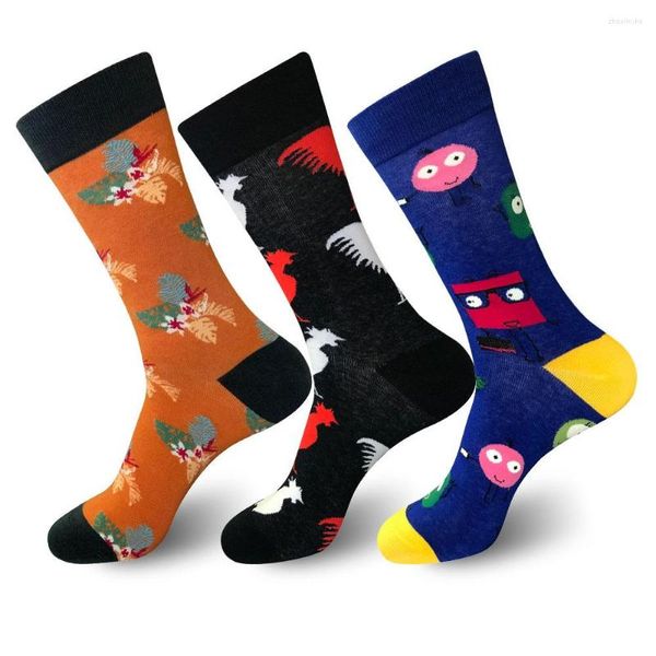 Calzini da uomo Mens Animal Happy Women Novità Cartoon Sock Cotton Funny Men's Big Size Crew Harajuku Hip Hop Skateboard