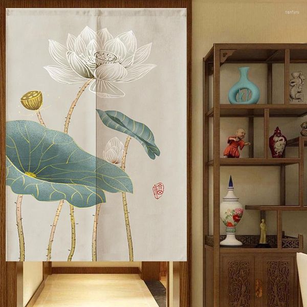 Vorhang Chinesischer Lotus Türteiler Haushalt Badezimmer Küche Feng Shui Noren