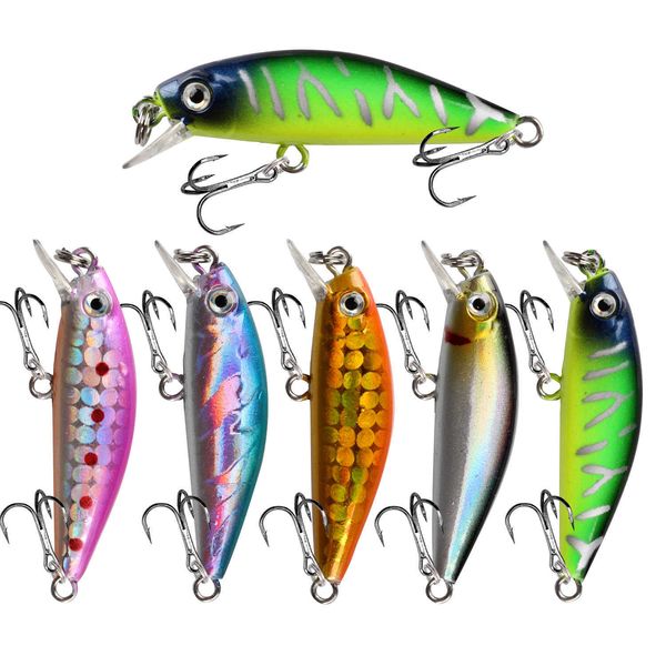 Baits Lures 1 Mini Minnow Fishing Wobbler 4,5 cm 2,5 g Japanisches Design Pesca Künstlicher Hartköder für Bass Park Forellenschaufel P230525